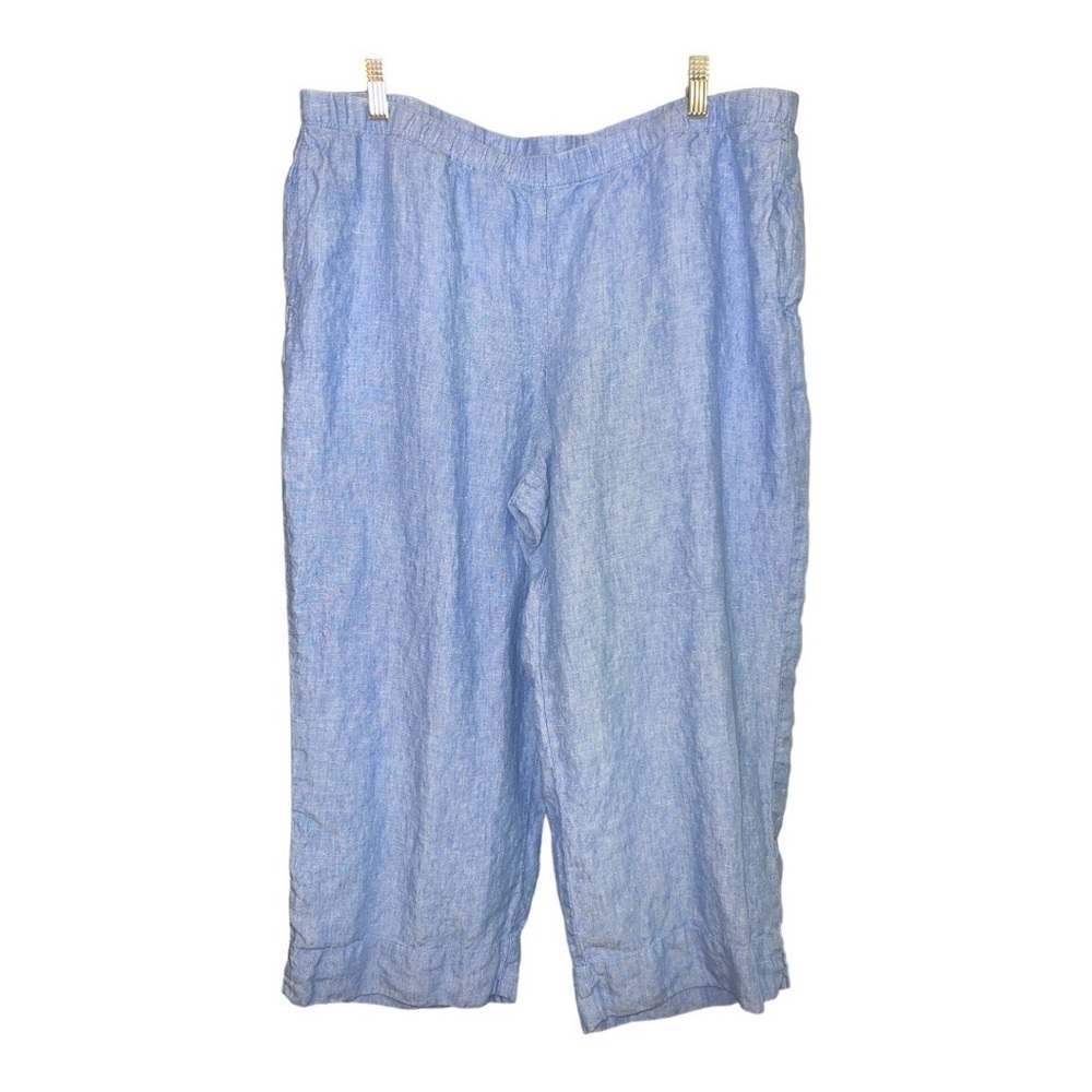 J. Jill Pure Jill 100% Linen Pull On Pants Size Large Petite DO1